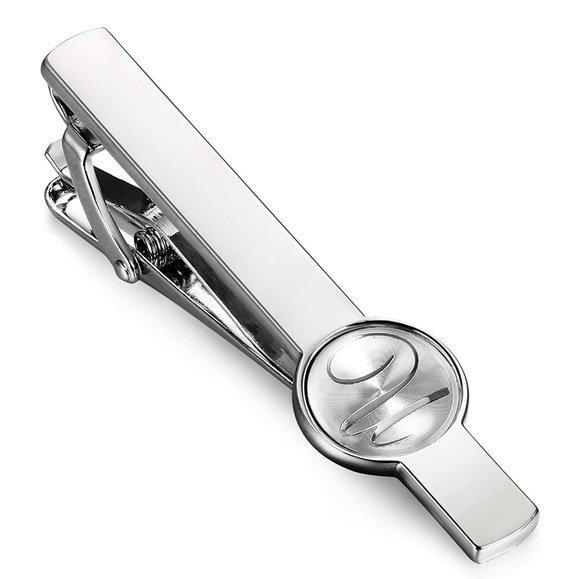 Unbranded Other - Mens Metal Initial Letter U Tie Bar Clip Silver